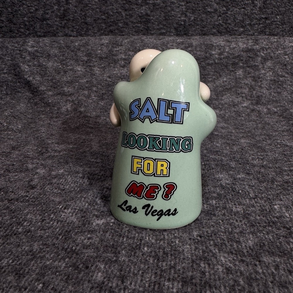 Vintage Las Vegas Hugging Salt & Pepper Shakers "Looking For Me?" Ceramic